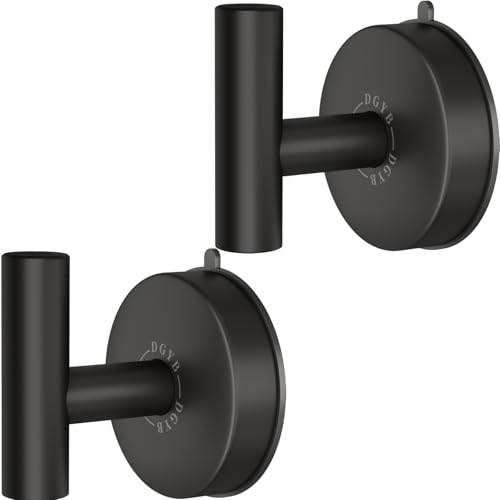 Large Suction Cup Hooks Black Stainless Steel Suction Shower Hooks for Loofah Set of 2 Towel Hook 11 Lb No Drill Hook for Bathroom (2 Count)