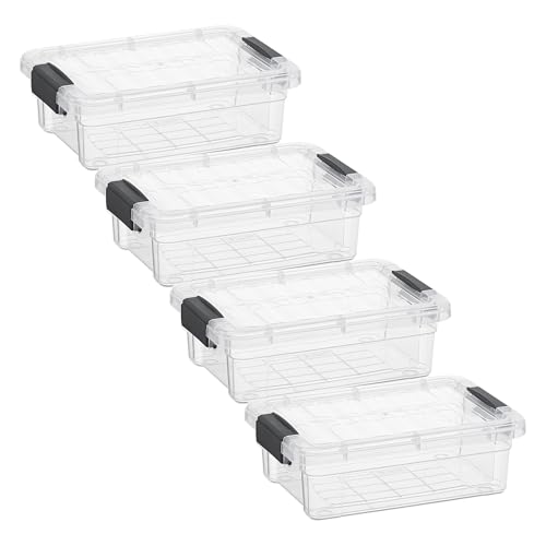 Clear Storage Boxes with Lids (4 Count)