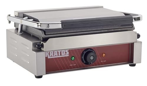 Commercial Electric Panini Sandwich Grill with Smooth Plates