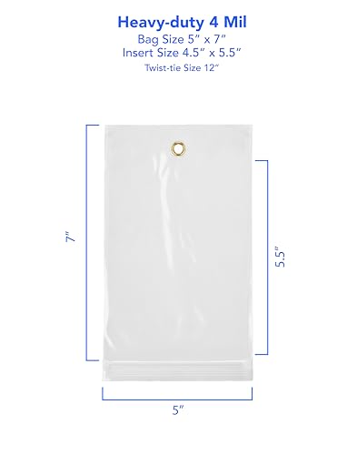GPI 5" x 7" Reclosable Zip Bags with Bottom Hang (100 Count)