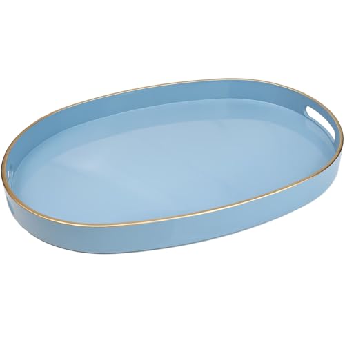 Blue Plastic Serving Tray for Ottoman