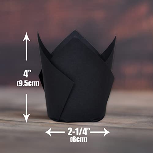 Black color Large size Tulip Baking Cups 2 (130 Count)