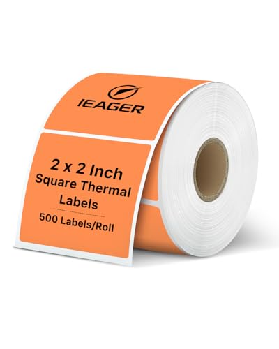 2"x2" Orange Square Thermal Labels