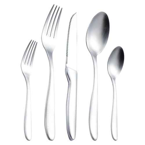 Silverware Set with Steak Knives (20 Count)