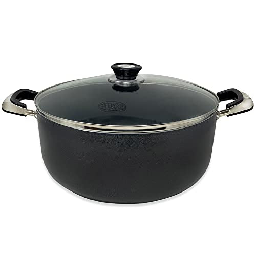18 Quart Non stick Stock Pot with Tempered Glass Lid and Carrying Handles
