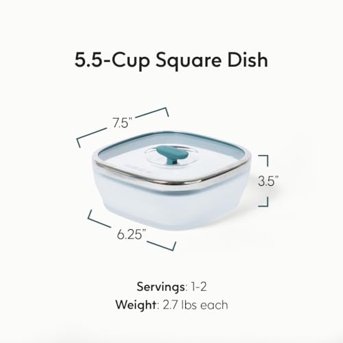 5.5 Cup Square Glass Food Storage with Lid