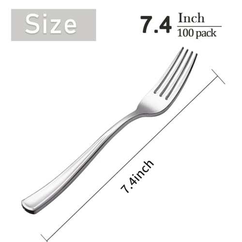 100 Piece Silver Plastic Forks (100 Count)
