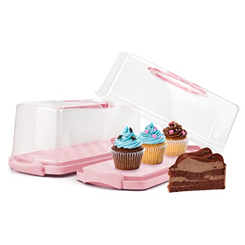 2 Pack Plastic Rectangular Bread Box with Clear Lid (2 Count)