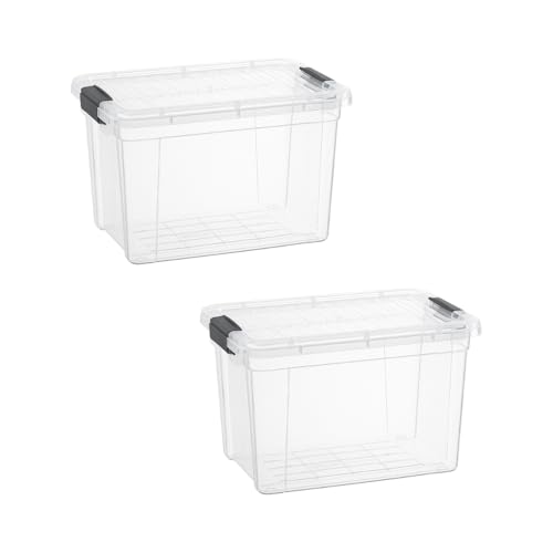 2.5 Quart Clear Plastic Storage Boxes with Lids (2 Count)