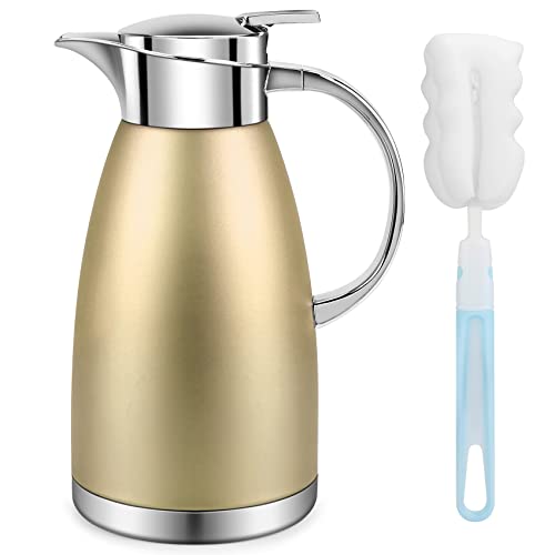 61oz Coffee Carafe Airpot Insulated Coffee Urn Stainless Steel Vacuum Thermal Pot Flask Dispenser for Coffee