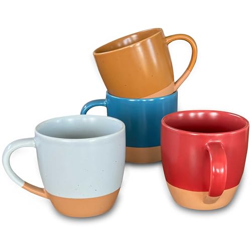Ceramic Artisan Matte Large Latte Mug Set of 4 (4 Count)