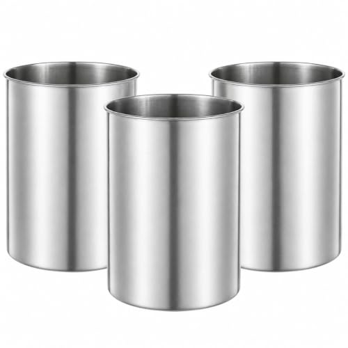 3 Pack Large Stainless Steel Utensil Holders (3 Count)