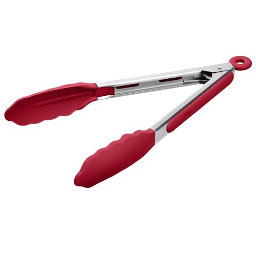 Kitchen Tongs with Silicone Tips for Cooking Serving