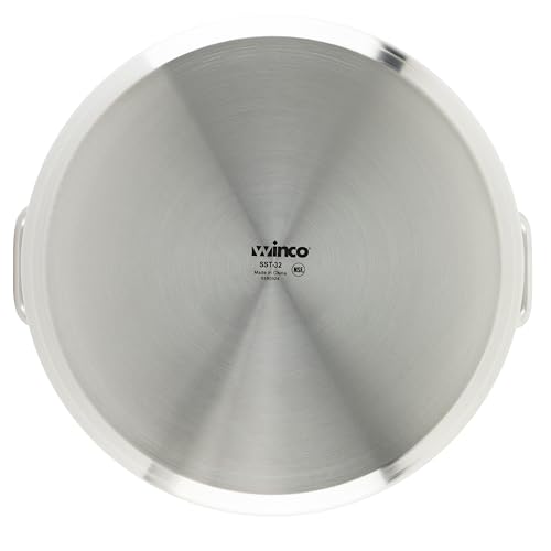 Silver 32 qt Stainless Steel Stock Pot with Cover