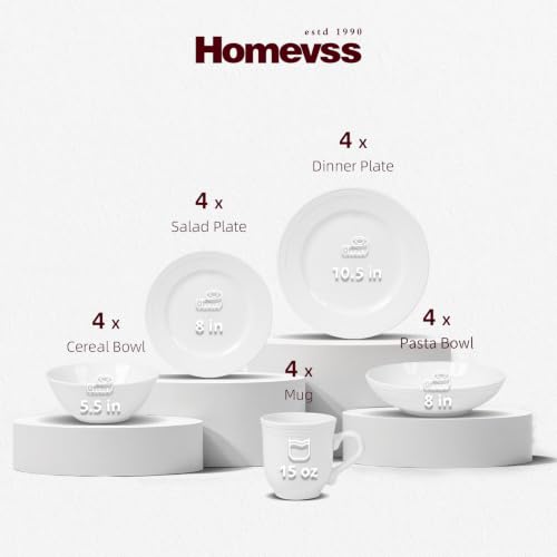 HomeVSS 20 Piece Pearl Dots Stoneware Dinnerware Set