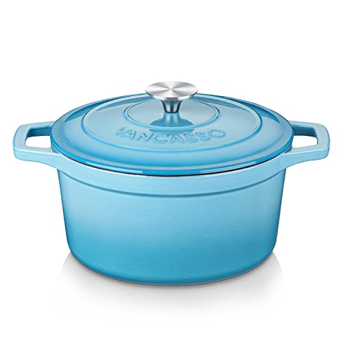 6 Qt Round Enameled Cast Iron Dutch Oven with Lid & Handles