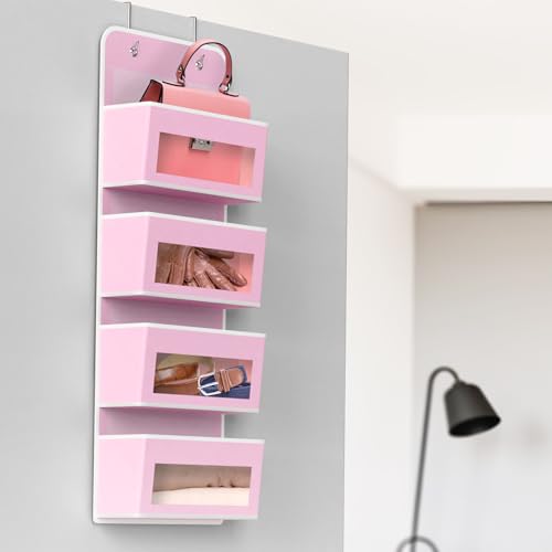 4 Clear Window Pocket Over Door Hanging Organizer