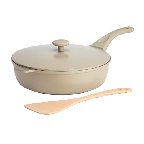 All-in-One Pan, Multilayer Nonstick Cookware Set, High-Performance Construction, Multipurpose Design Replaces Multiple Pots and Pans, Dishwasher Safe, 11-Inch, 4.4-Quart Capacity, Linen