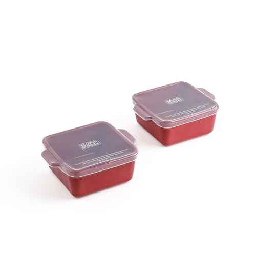 5x5" Ceramic Baking Dishes with Lids (2 Count)
