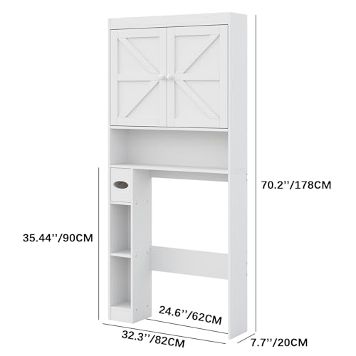 Over The Toilet Storage Cabinet with Barn Doors