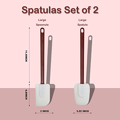 16.5 INCH Silicone Spatulas Heat Resistant Heavy Duty Rubber Spatulas Commercial Spatulas Set for Kitchen Use Silicone Cooking Utensils Sets of 2 (2 Count)