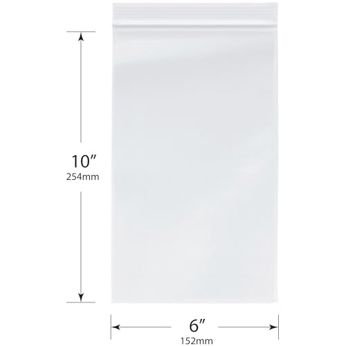 6 x 10 inch 4 Mil Zipper Reclosable Bags (200 Count)