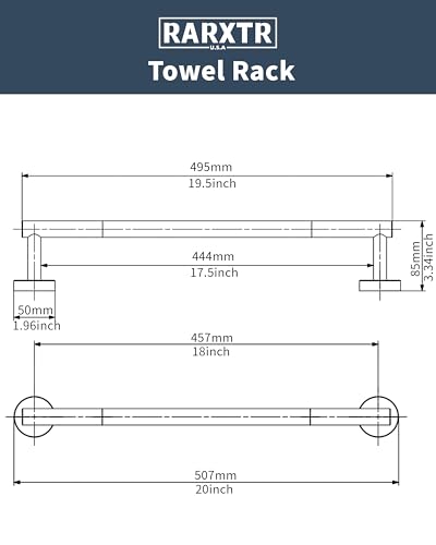 Towe Bar for Bathroom Kitchen Hand Towel Holder Dish Cloths Hanger SUS304 Stainless Steel RUSTPROOF Wall Mount