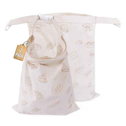 2 Pack Reusable Linen Bread Bags for Sourdough & Homemade Bread (2 Count)