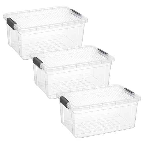 21 Quart Clear Plastic Storage Boxes with Lids (3 Count)