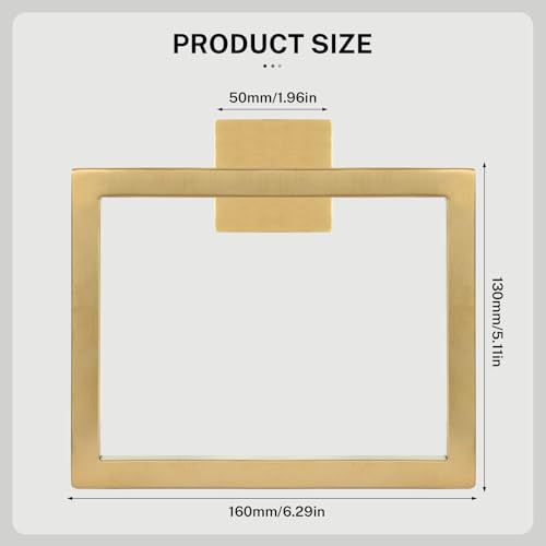 2 Piece Brushed Gold Towel Ring