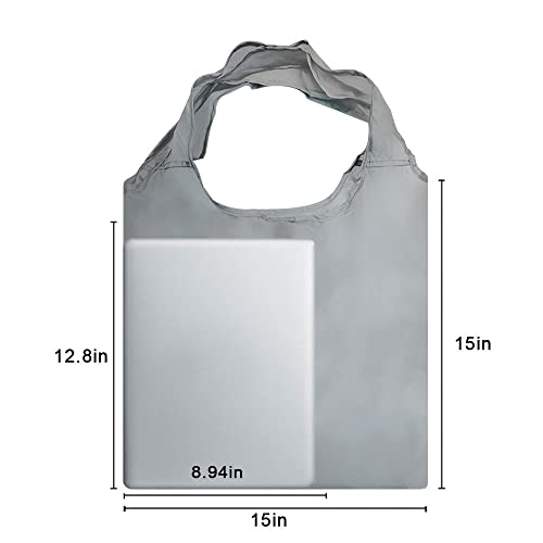 15x4.5x15 Inch Grey Reusable Shopping Bags with Handles