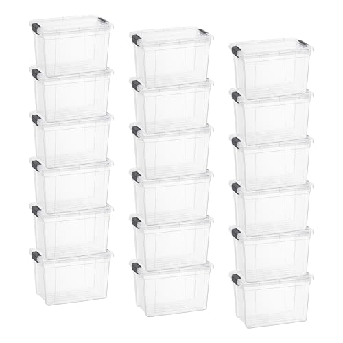 8.7 Quart Clear Plastic Storage Boxes with Lids (18 Count)
