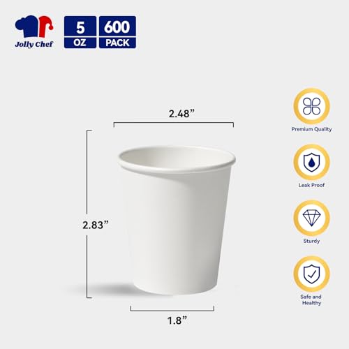 5 oz Disposable Paper Coffee Cups 600 Pack (600 Count)