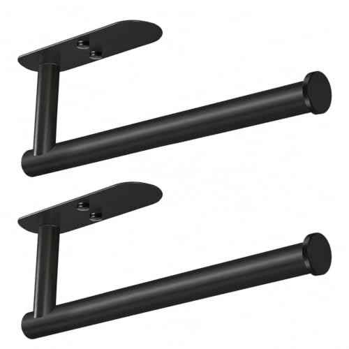 Adhesive Paper Towel Holder Under Cabinet Wall Mount for Kitchen Paper Towel (2 Count)