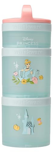 Cinderella) DiSNEY PRINCESS Whiskware Stackable Snack Pack - 3 Jar + Handle - Pink/Blue/Blue
