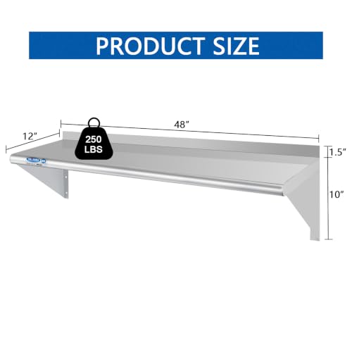 HARDURA Stainless Steel Shelf 12" x 48"