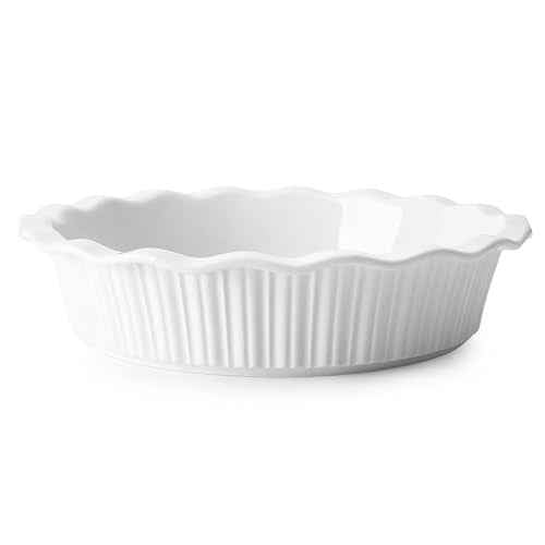 Porcelain Deep Fluted Pie Dish for Baking