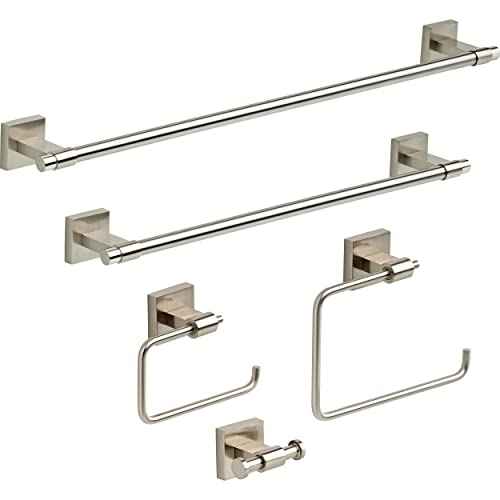 Maxted (1-Pack) 24" Towel Rack for Bathroom, Satin Nickel Towel Bar for Bathroom Wall Towel Holder Rod Wall Mounted Bathroom Accessories MAX24-SN