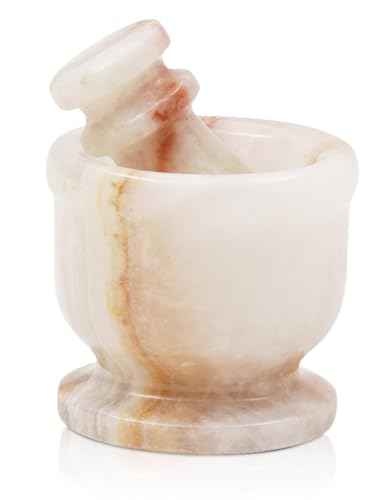 Marble Mortar and Pestle Set Small Spice Grinder & Herb Grinder