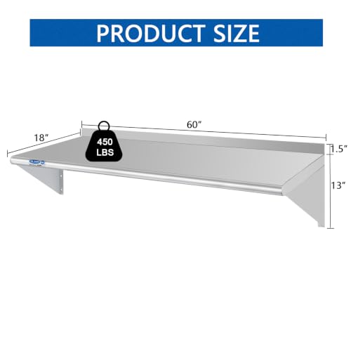 HARDURA Stainless Steel Shelf 18" x 60"