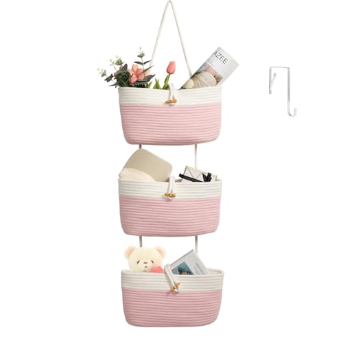 Over The Door Hanging Baskets with Button Strap (33.12 Ounce)