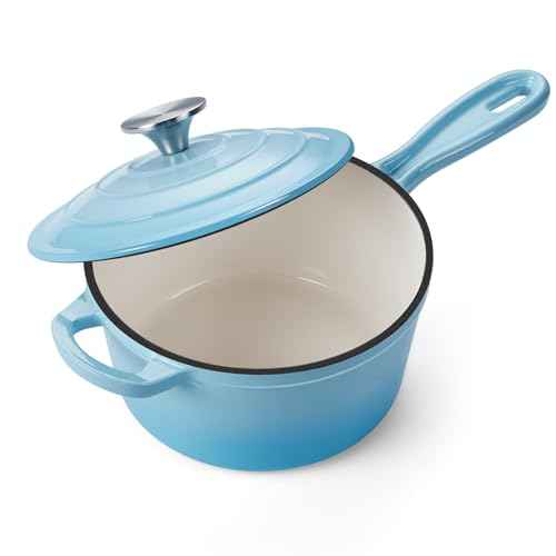 2 Quart Enameled Cast Iron Saucepan