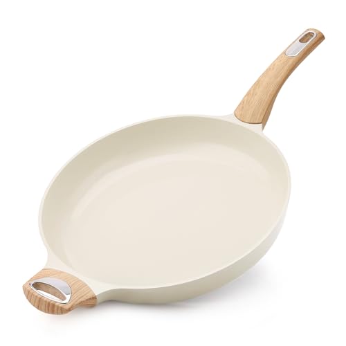 12.5in Ceramic Nonstick Frying Pan Paella Pan