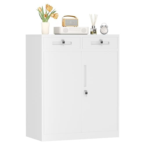 Metal Garage Storage Cabinet with Doors and Shelves