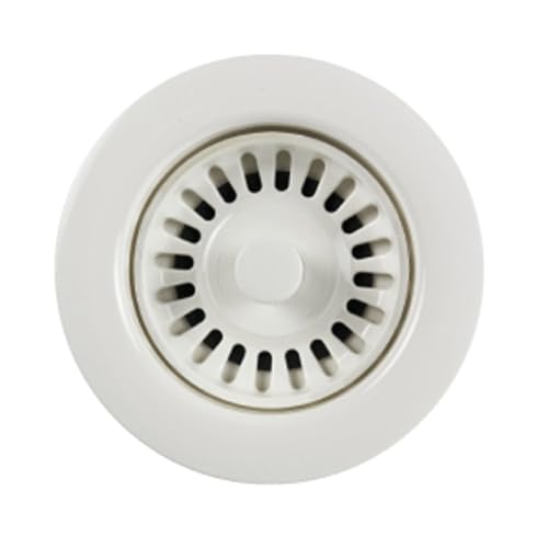 190-9261 - 3-1/2 Inch Polar White Kitchen Sink Basket Strainer, Durable Food Catcher Stopper for Metal Kitchen Sink, Ideal for Filtering Waste and Preventing Clogs