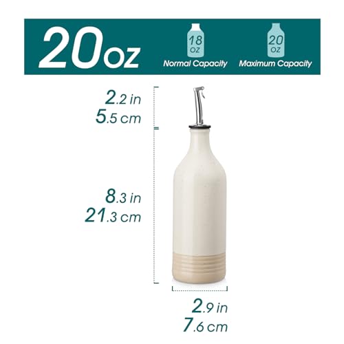 20 Oz Ceramic Olive Oil Dispenser Bottle