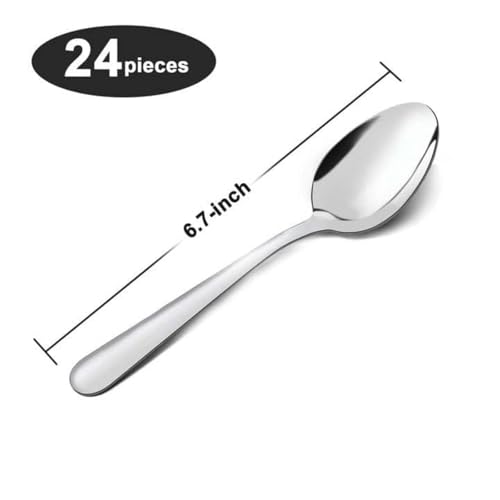 24 Pieces Dinner Spoons Set Silverware (24 Count)