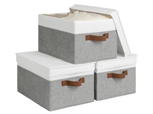 Fabric Storage Bins with Lids (3 Count)