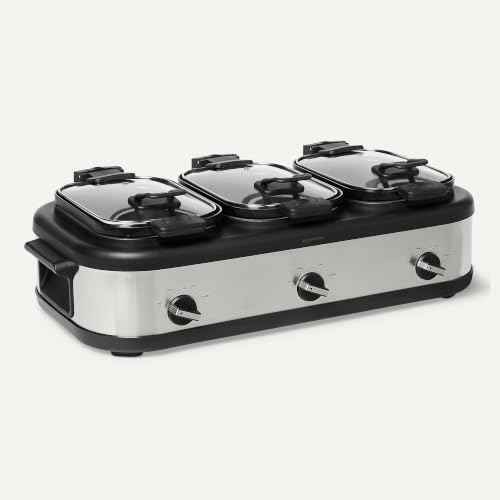 Triple Slow Cooker with Ceramic Nonstick Coating