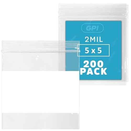 200 Count 5" x 5" Zip Bags